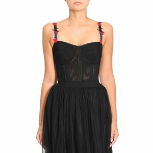 Pinko Black‎ Bustier Bodysuit Sz S